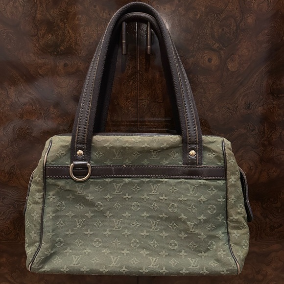 LOUIS VUITTON Josephine GM Monogram Authentic Green Khaki Brown Mini Handbag - Picture 1 of 10